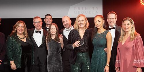 M&S clothing & home team, winner of in-house team of the year, collecting their award at the 2022 MRS Awards